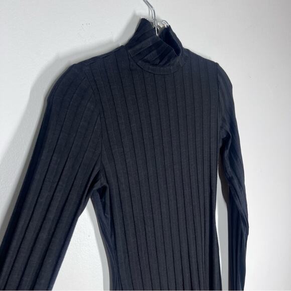 Reformation Sz XS Libra Ribbed Knit Dress Long Sleeve Black - Picture 7 of 7